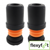 | PACK OF 2 | Flexyfoot Shock Absorbing Ferrules - For Walking Sticks & Crutches | Black